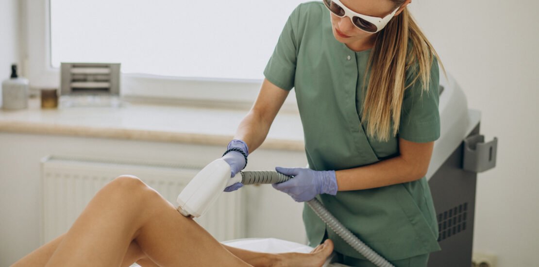 Terapia de depilação a laser.