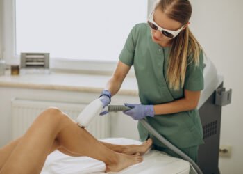 Terapia de depilação a laser.