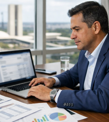 Empresário em Brasília revisando emissão de nota fiscal em 2026 com destaque informativo de CBS e IBS