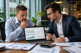 Empresário analisando obrigações fiscais, safra, dólar e custos com apoio contábil.