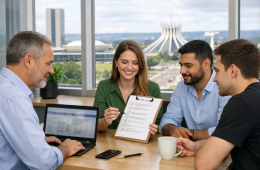 Equipe em Brasília testando integração de NFS-e (RTC) com checklist operacional para evitar falhas na produção.