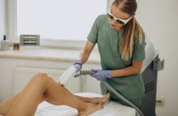 Terapia de depilação a laser.